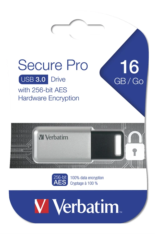 USB atmintis Verbatim Store 'n' Go Secure Pro 16 GB, USB 3.0 / V98664