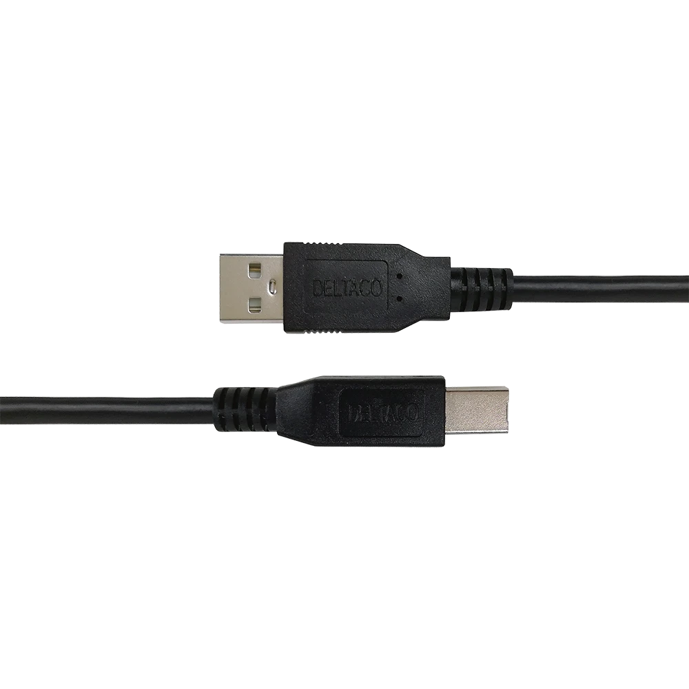 USB-B 2.0 kabelis DELTACO tinkamas spausdintuvams, 3m juodas / USB-230S-K / R00140006