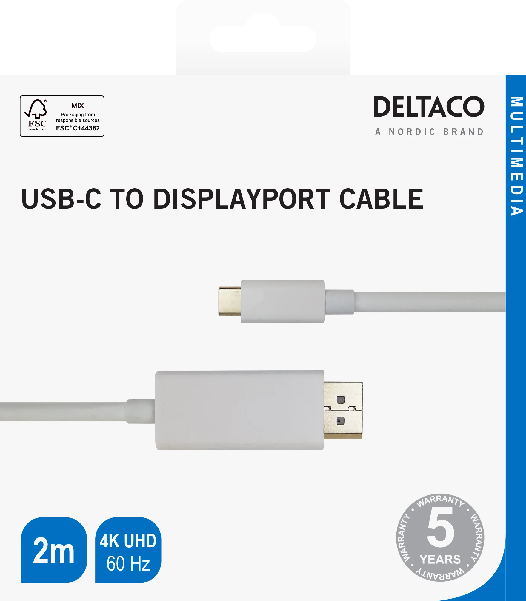 Deltaco USB-C - DisplayPort kabelio jungtys