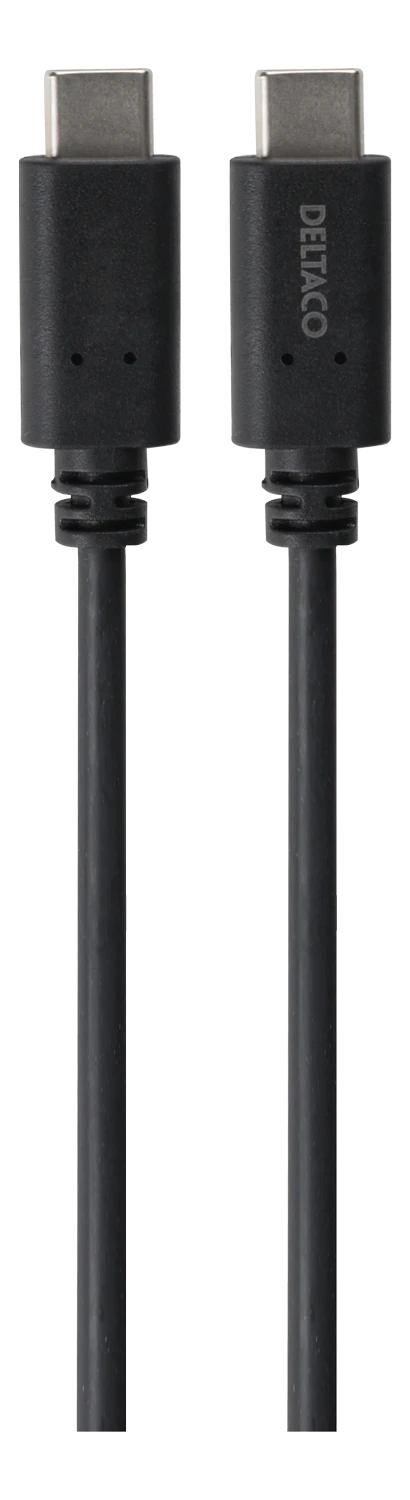 USB-C į USB-C kabelis DELTACO 1m, 10Gbps, 100W 5A, USB 3.1 Gen 2, E-Market, juodas / USBC-1402-LSZH