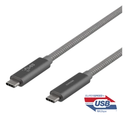 USB-C laidas DELTACO „SuperSpeed“ , 1 m, pintas, USB 3.1 Gen 2, 10 Gbps, 100W / USBC-1412M