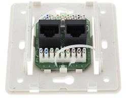 Sieninis lizdas, paviršiaus UTP, 2xRJ45, Cat6 DELTACO baltas / VR-34