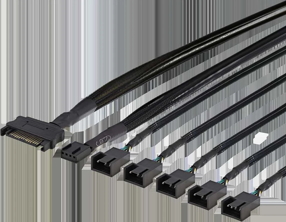 Skirstytuvas DELTACO skirtas PWM aušintuvams, 4-pin į 5x4-pin female, SATA / SSI-69