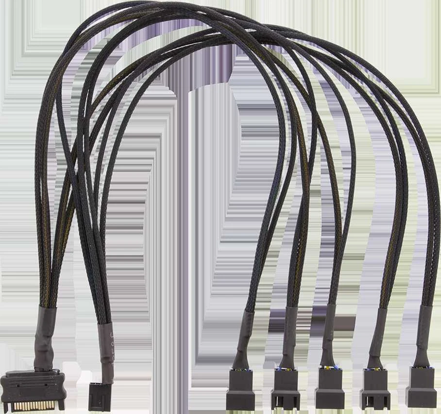 Skirstytuvas DELTACO skirtas PWM aušintuvams, 4-pin į 5x4-pin female, SATA / SSI-69