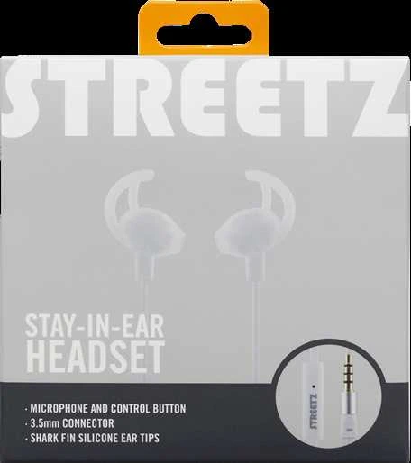 STREETZ ausinės, 3,5 mm, mikrofonas, baltos HL-W101