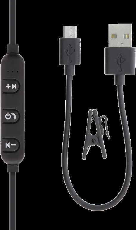STREETZ „Stay-į ausis įkišamos“ BT5,0 ausinės su mikrofonu ir valdymo mygtukais, juodos HL-BT303