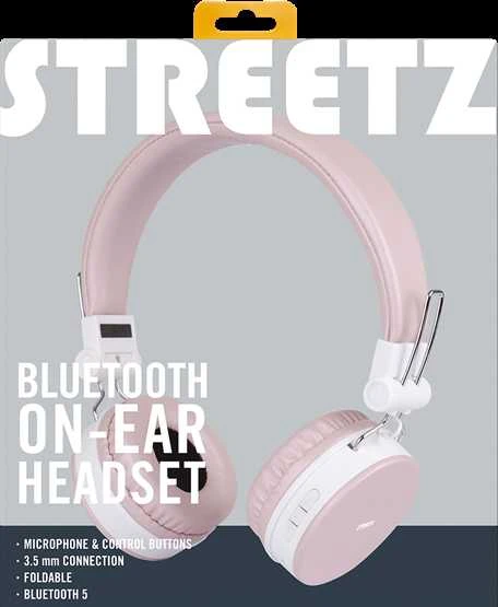 STREETZ sulankstomos ausinės „BT“ ausinės, 3,5 mm, rausvos HL-BT402