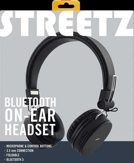 STREETZ sulankstomos BT5,0 ausinės, 3,5 mm, juodos HL-BT400