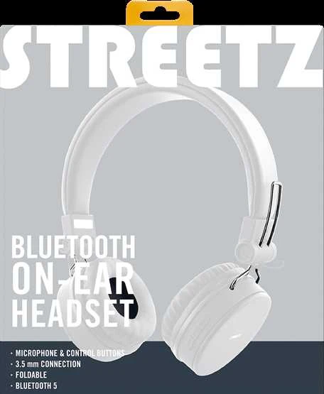 STREETZ sulankstomos ausinės BT ausinės, 3,5 mm, baltos HL-BT403