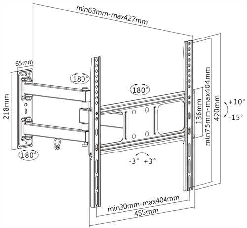 TV laikiklis DELTACO 3 krypčių, 32"-55", 35kg, 200x200-400x400 juodas / ARM-1200