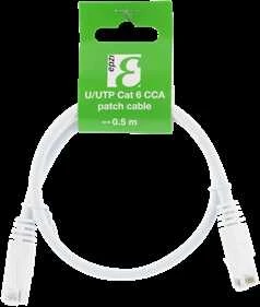 Deltaco U / UTP Cat6 kabelis, CCA, 0,5 m, 250 MHz EPZI baltas / TP-60V-CCA