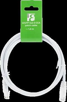 Deltaco U / UTP Cat6 kabelis, CCA, 1,5 m, 250MHz EPZI, baltas / TP-611V-CCA