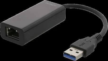 Šakotuvas DELTACO 1xRJ45, 1xUSB 3.0, juodas / USB3-GIGA5