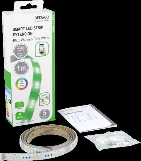 „DELTACO SMART HOME“ LED juostos prailginimas, 1m, RGB, 2700K-6500K, 6 kontaktų, tinka SH-LS3M, baltas SH-LSEX1M