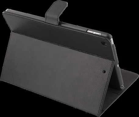 „DELTACO iPad 9.7“ (2017/2018) dėklas, veganiškos odos, atrama, juoda IPD-2017-2