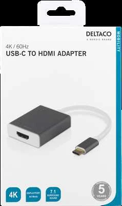Deltaco USB-C - HDMI adapteris firminėje pakuotėje