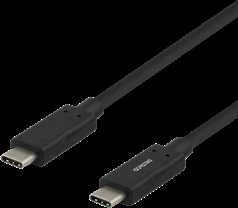 USB-C į USB-C laidas, 1m, 60W 3A, USB 3.1 Gen, E-Marker DELTACO juodas / USBC-1054M