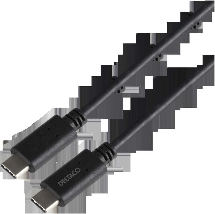 USB-C į USB-C kabelis DELTACO 5 Gbit/s, 5A, 2m, juodas / USBC-1503-LSZH