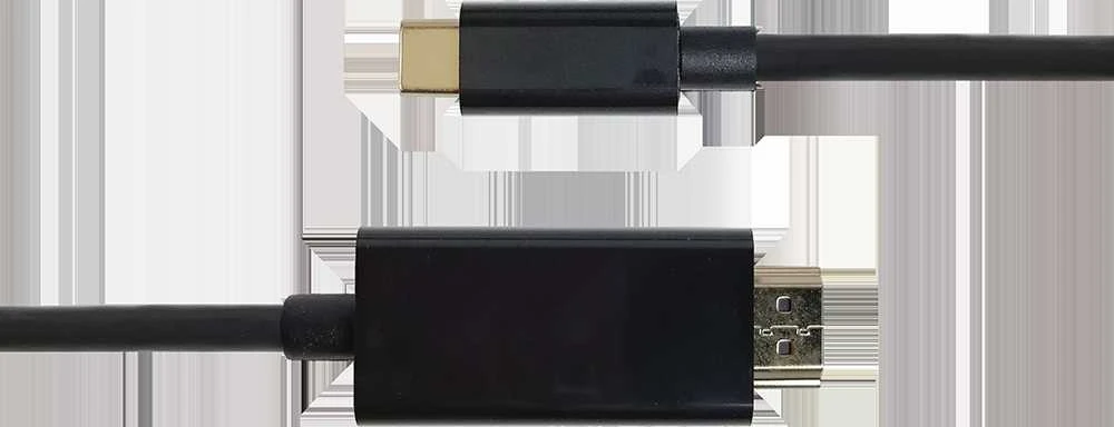 USB-C - HDMI laidas DELTACO 4K UHD, paauksuotas, 0,5m, juodas / USBC-HDMI1005-K / 00140018