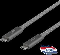 USB-C laidas DELTACO „SuperSpeed“ , 1 m, pintas, USB 3.1 Gen 2, 10 Gbps, 100W / USBC-1412M