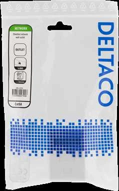 Uždengtas išorinis sieninis lizdas, 1xRJ45, Cat6A DELTACO baltas / VR-220