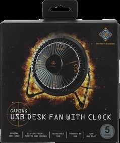 Ventiliatorius DELTACO GAMING USB su laikrodžiu, juodas / GAM-054