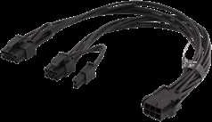 Vidinis PCIe maitinimo kabelis, 6 kontaktų iki 2x 8 kontaktų, 0,3 m, juodas DELTACO / SSI-63