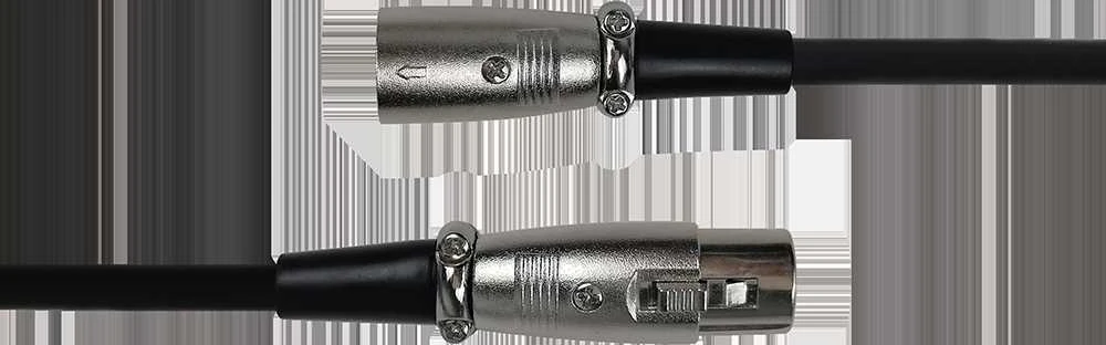 XLR audio kabelis DELTACO 3-pin male - 3-pin female, 26 AWG, 1m, juodas / XLR-1010-K / 00160001