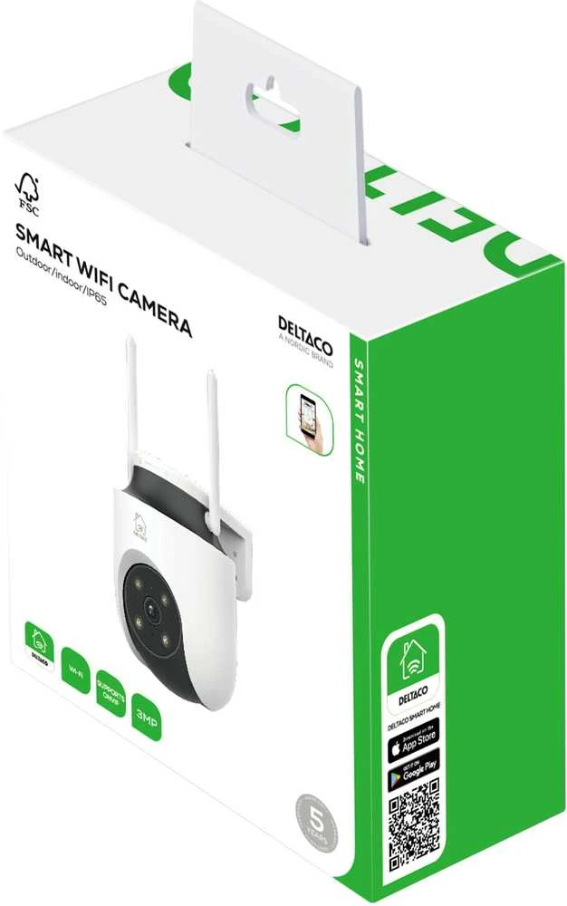 Vidaus / lauko kamera Deltaco SMART HOME SH-IPC18, 3 MP