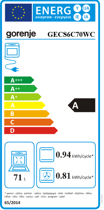 Viryklė Gorenje GECS6C70WC