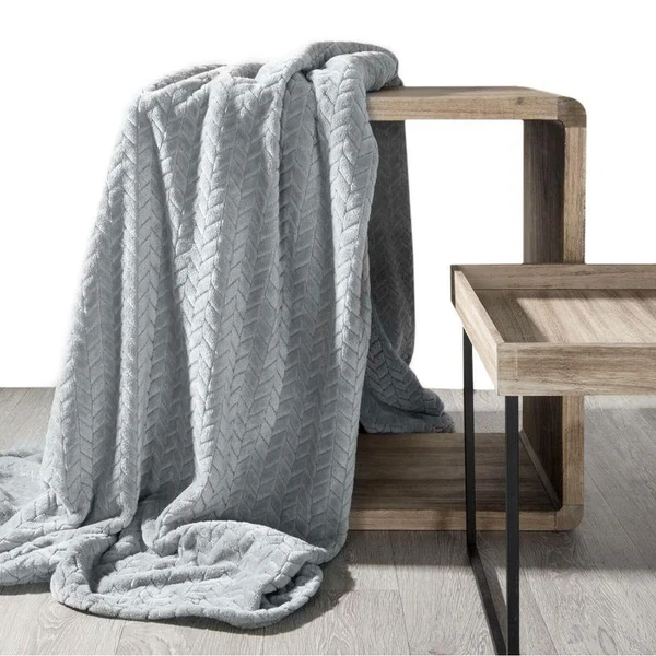 Eurofirany DESIGN 91 CINDY Minkštas ir švelnus pledas su įspaustu raštu, 170X210 cm, spalva: pelenų