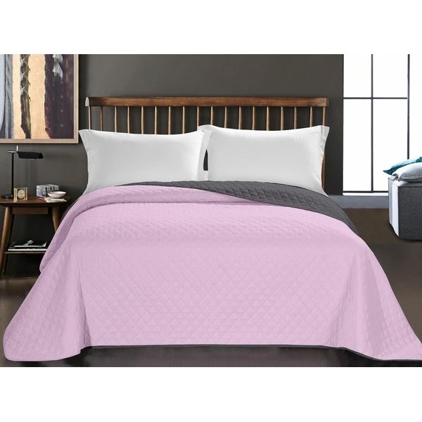 DecoKing Lovatiesė 240 × 260 cm, rožinė ir tamsiai pilka