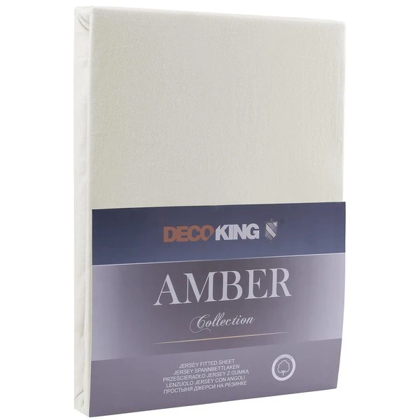 Paklodė DecoKing Amber, ekru, 120x200 cm, su guma