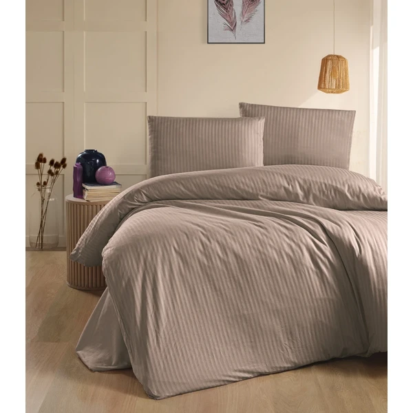 Riposo PREMIUM Satino medvilnės patalynės komplektas STRIPE MINK 140x200 cm