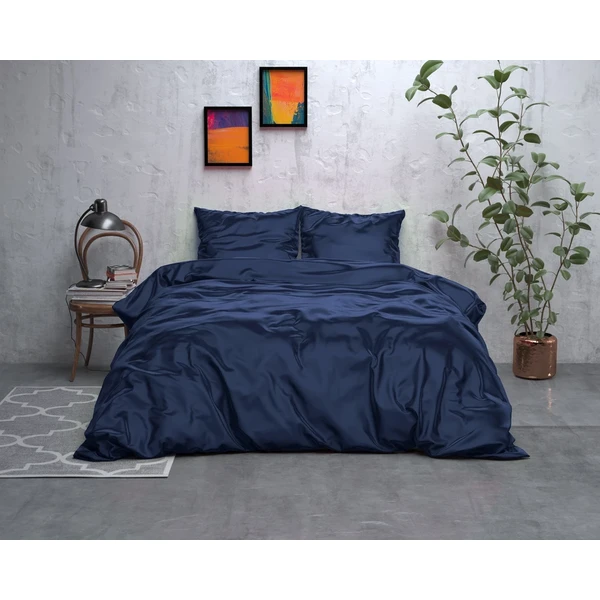 Sleeptime Tamsiai mėlynas dirbtinio šilko patalynės komplektas - Beauty Skin Care - 200x220