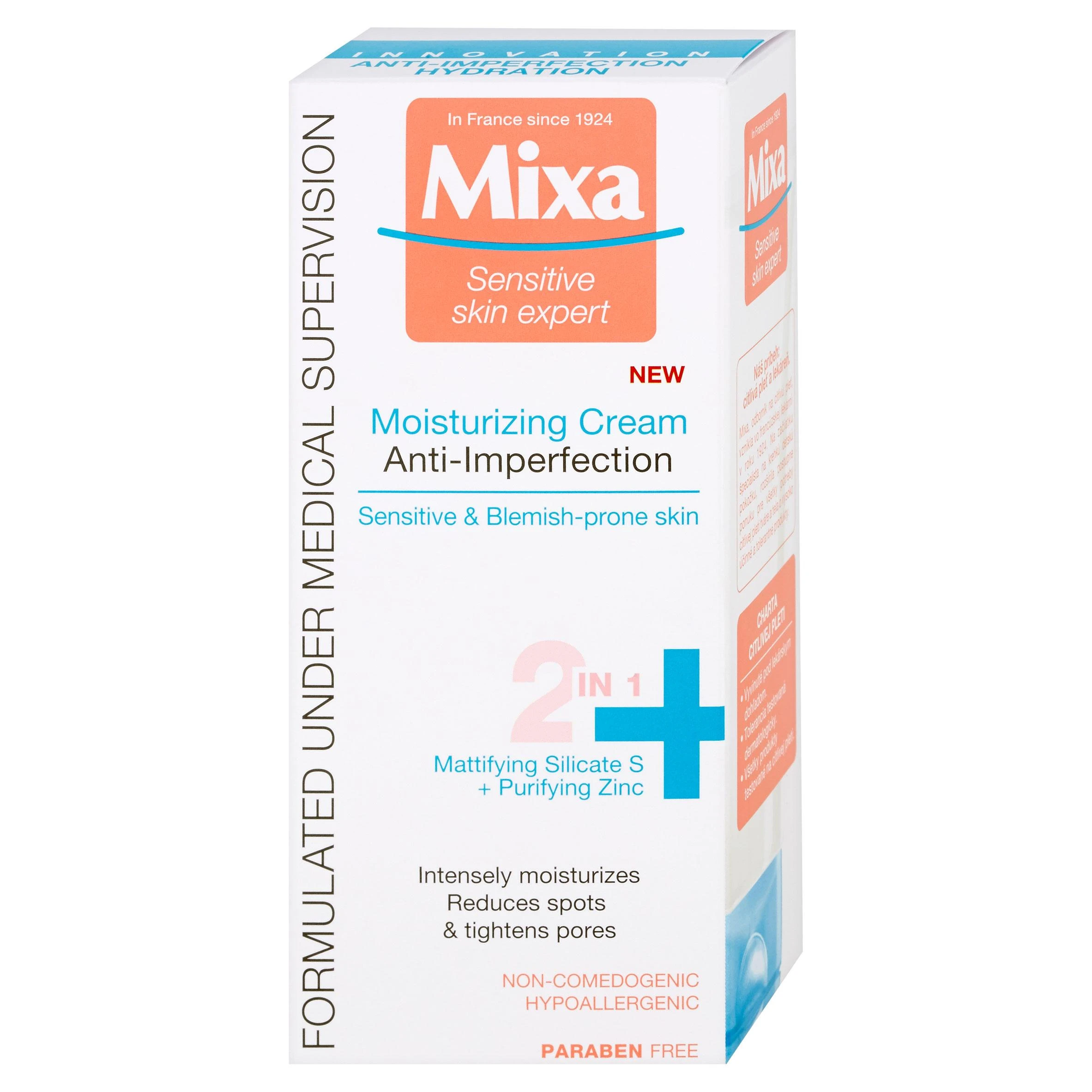 Drėkinamasis kremas problematiškai odai Mixa Anti Imperfection 2in1 50ml