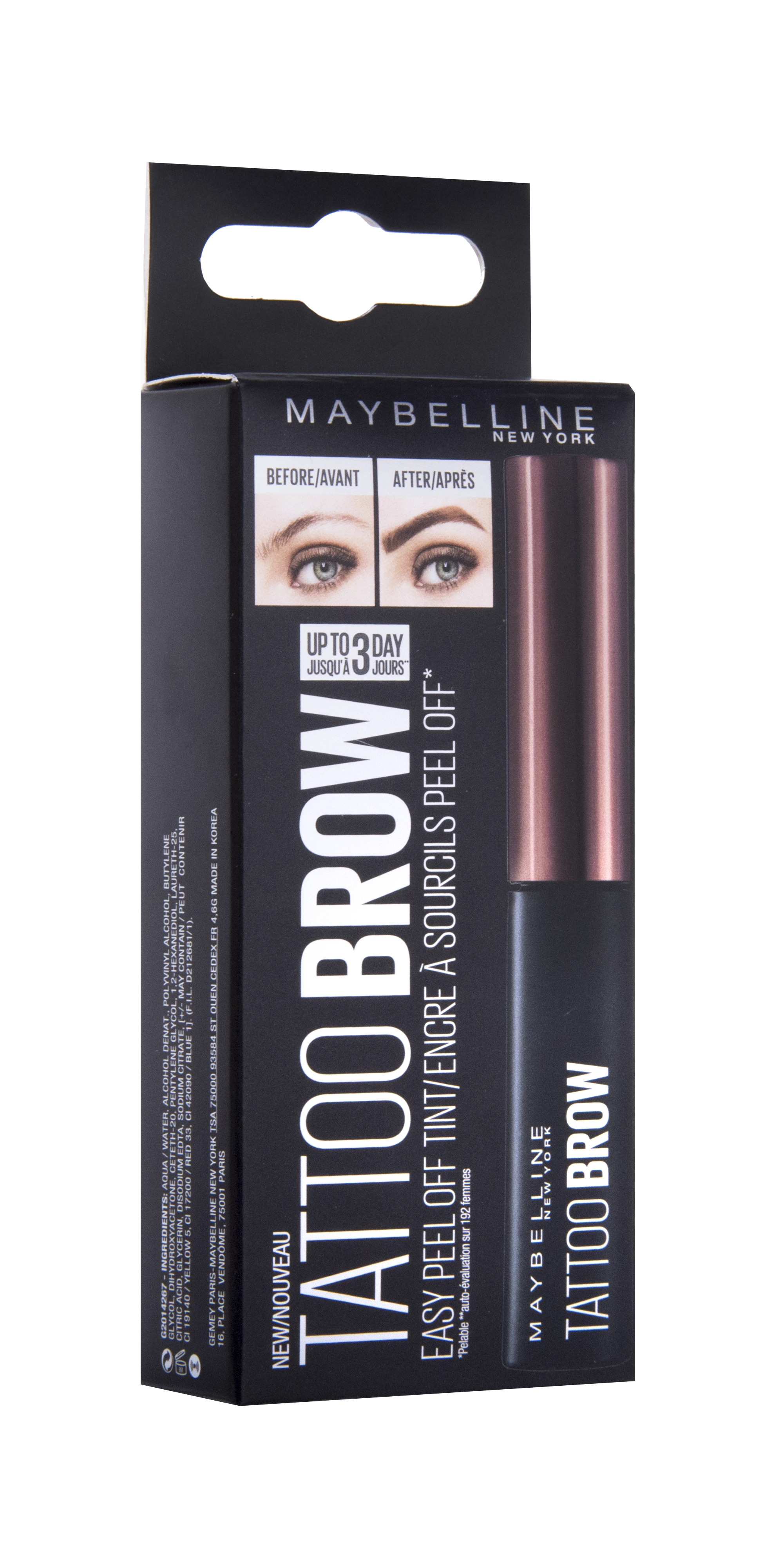 Maybelline TATTOO BROW nulupami ilgalaikiai antakių dažai (#3 Dark Brown) 5g