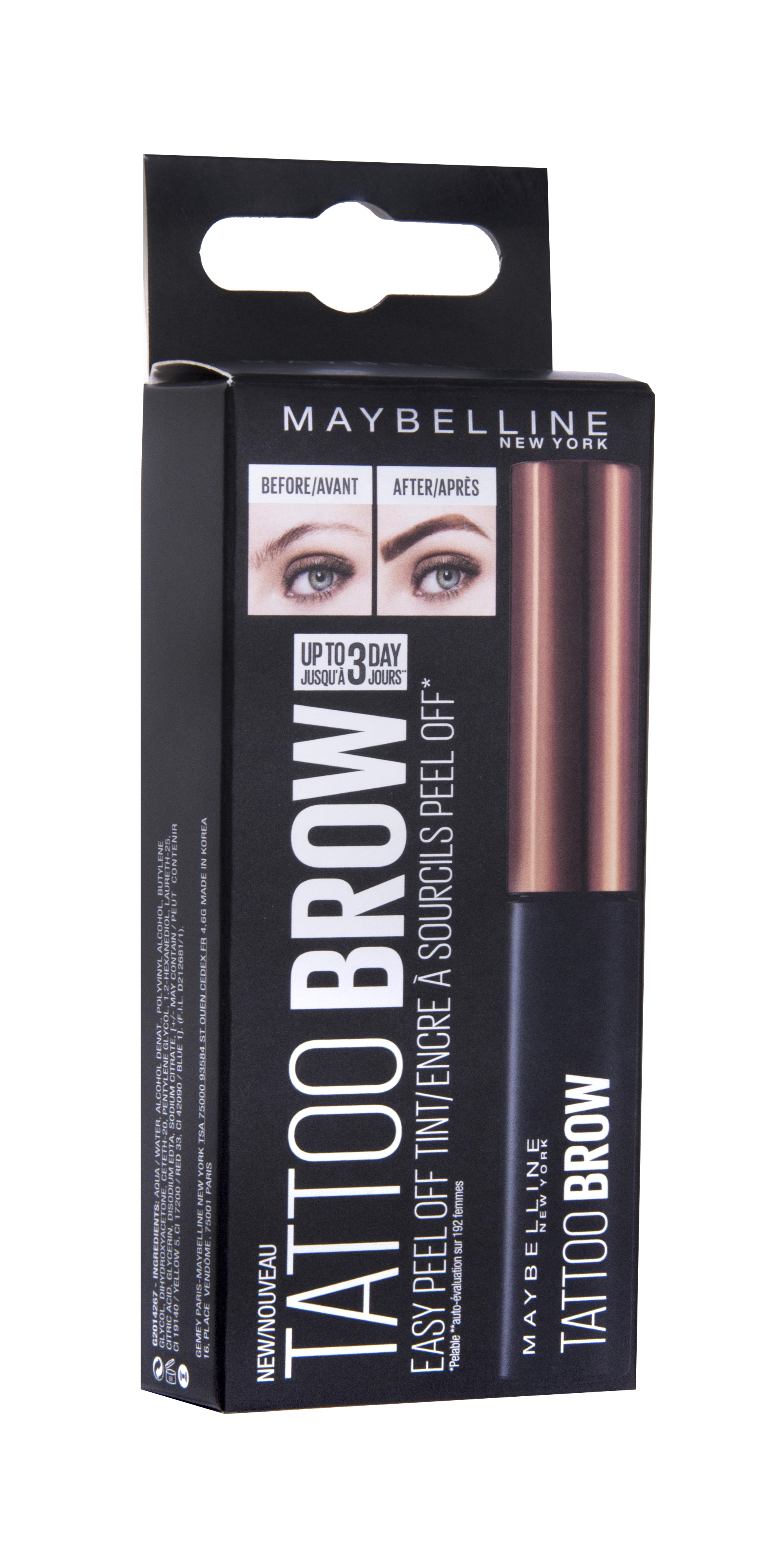 Maybelline MAYB TATTOO BROW GELTINT ilgalaikis antakių gelis #2 medium ruda 5GRM