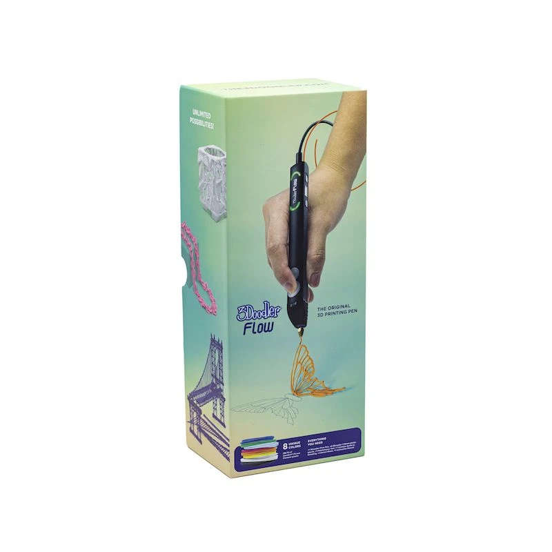 3Doodler Flow 3D rašiklio dėžutė su pavyzdžiais