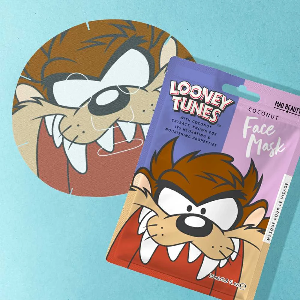 Mad Beauty Looney Tunes Taz Kokosas Veido kaukė (25 ml)