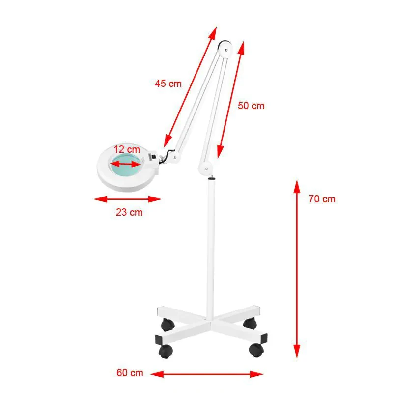 Kosmetologinė lempa su lupa ir stovu Activeshop S4 5D 22W, baltos spalvos