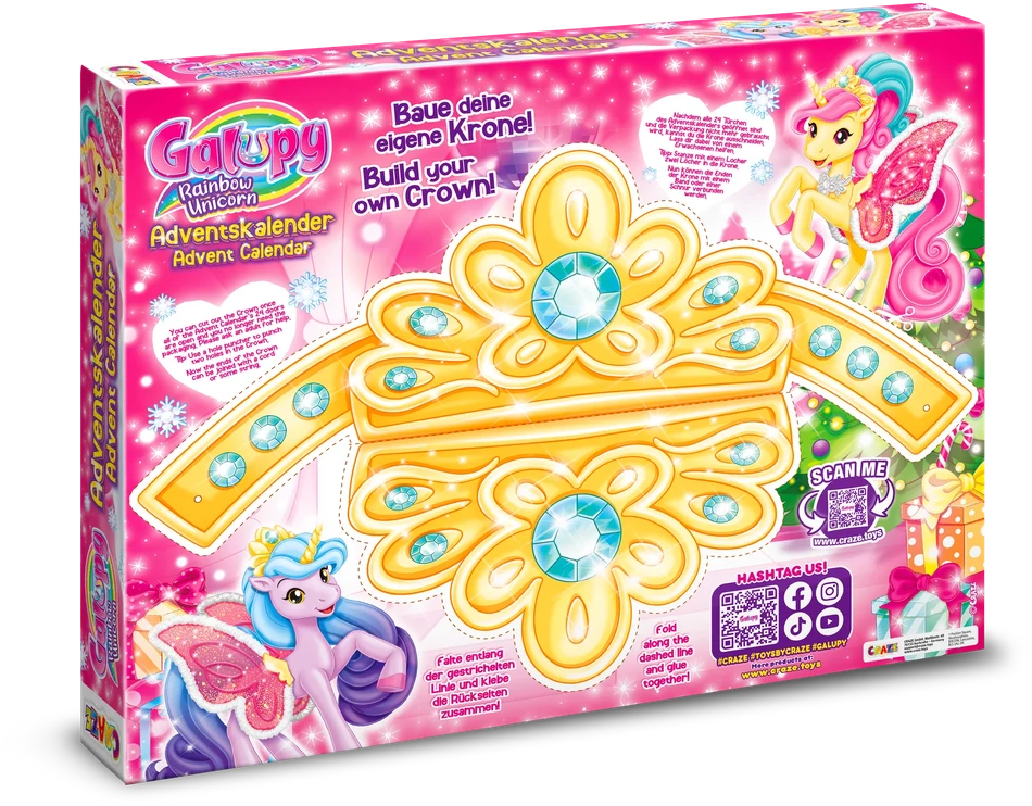 Vienaragių Advento kalendorius CRAZE "Galupy Rainbow Unicorn"