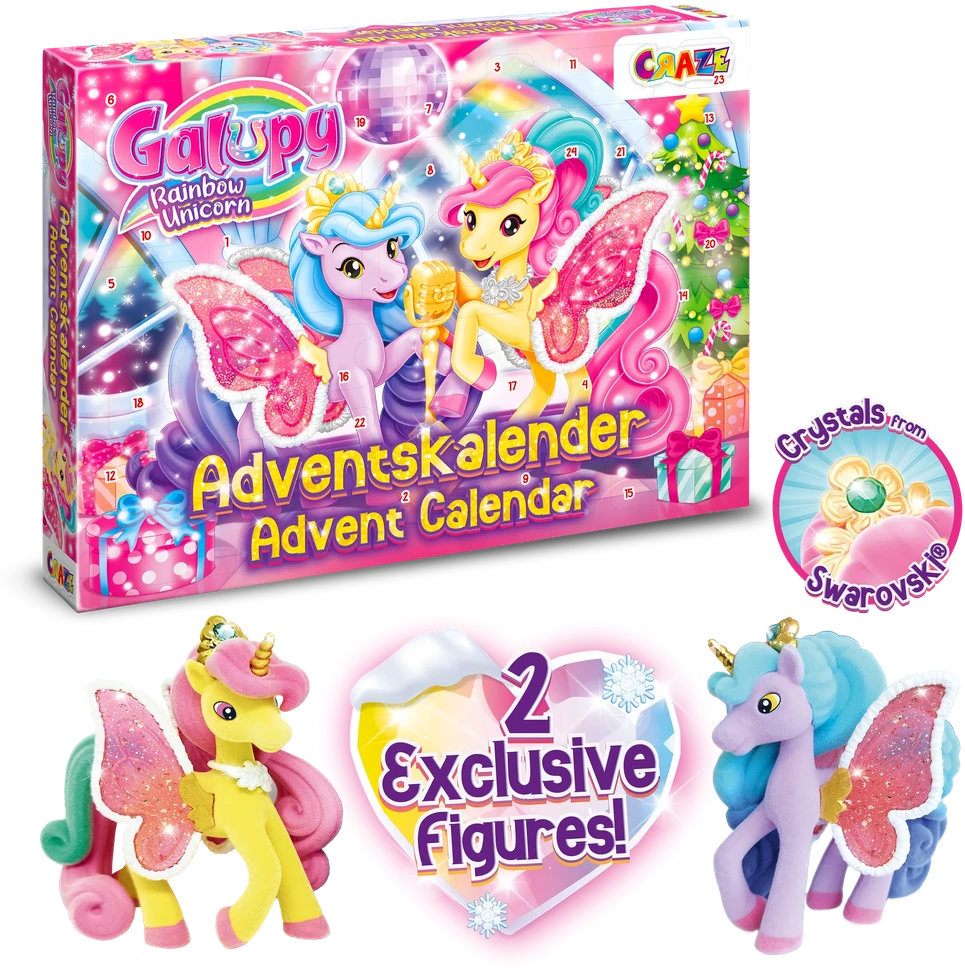 Vienaragių Advento kalendorius CRAZE "Galupy Rainbow Unicorn"