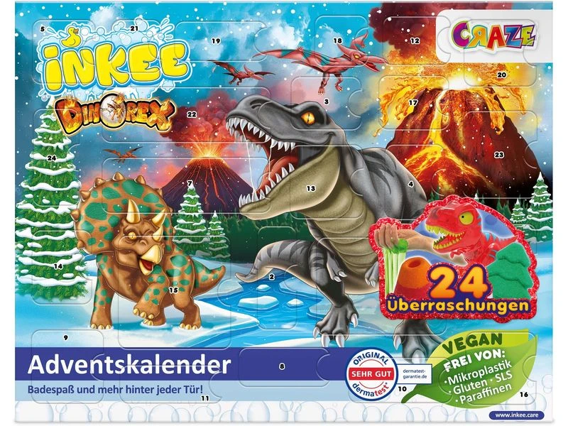 Maudynių Advento kalendorius su dinozaurų tematika CRAZE "INKEE Dinorex"