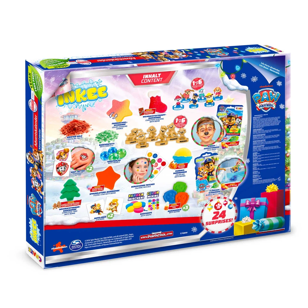 Maudynių Advento kalendorius vaikams CRAZE "INKEE Paw Patrol"
