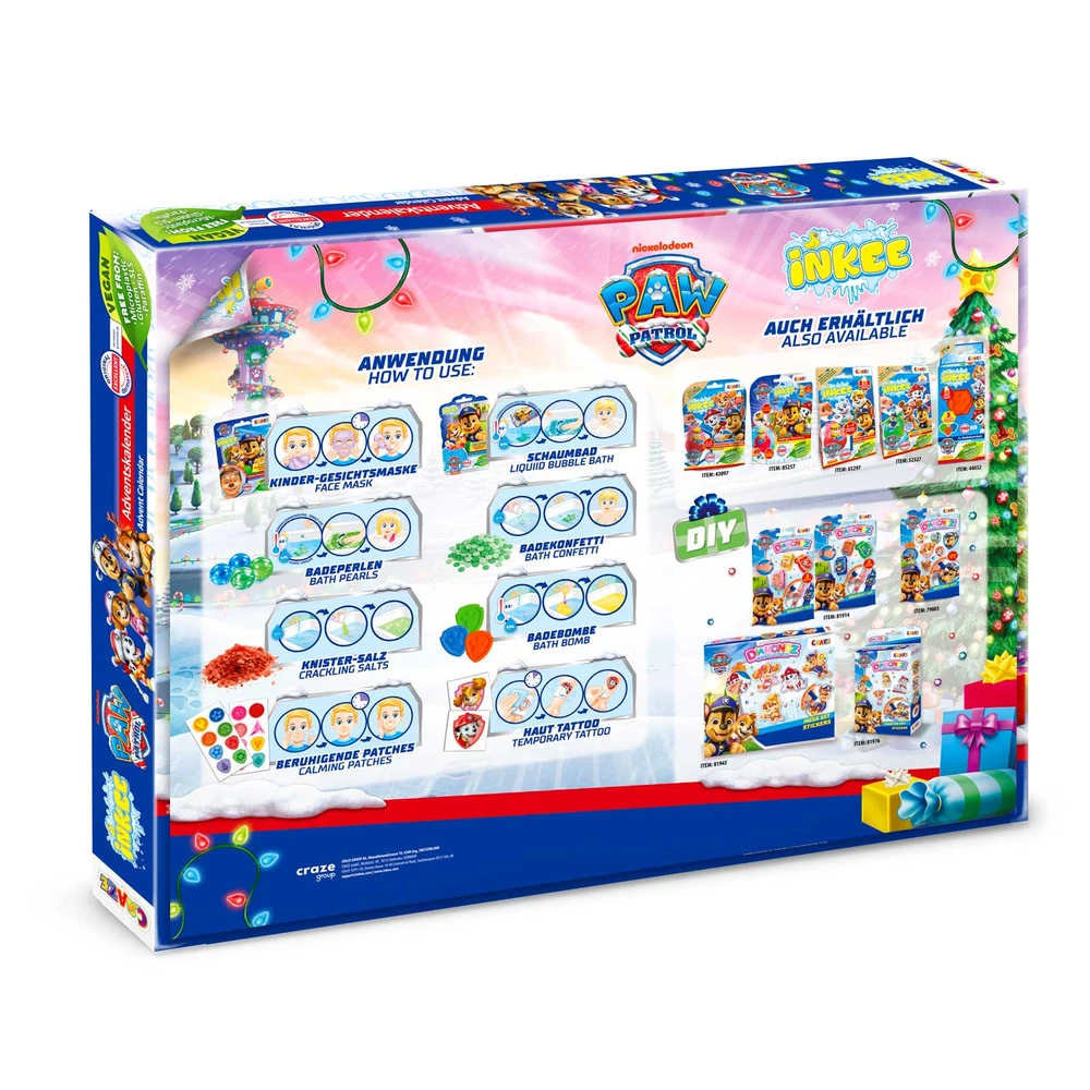Maudynių Advento kalendorius vaikams CRAZE "INKEE Paw Patrol"