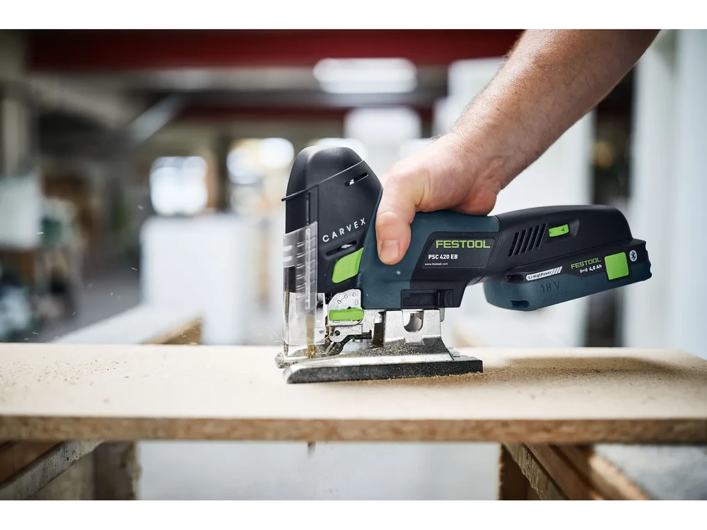 Akumuliatorinis siaurapjūklis Festool PSC 420 EB-Basic CARVEX; 18 V; (be akumuliatoriaus ir pakrovėjo)
