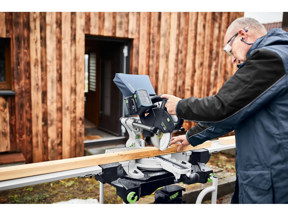 Akumuliatorinis traukiamas skersinio pjovimo pjūklas Festool KSC 60 EB-Basic | 577775 (be akumuliatoriaus ir pakrovėjo)