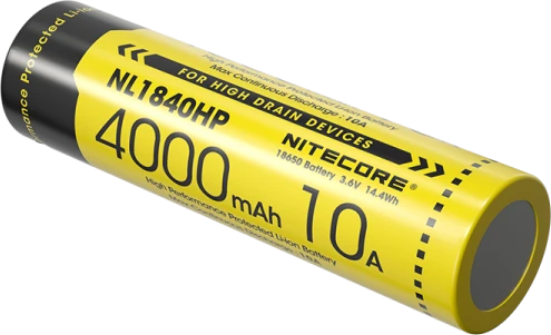Akumuliatorius Nitecore NL1840HP 18650 Li-ion, 4000 mAh, 3,6 V, 10 A, IPX6