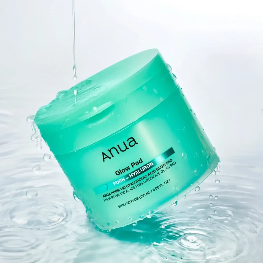 Anua PDRN 100 Hyaluronic Acid Glow Pad Drėkinantys ir skaistinantys padeliai veidui, 180 ml